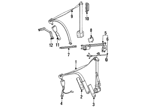 1991 Mercedes-Benz 300CE Seat Belt Diagram