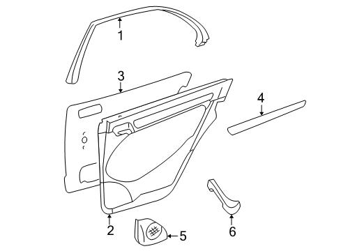 Door Trim Panel Diagram for 202-730-33-95-9A84