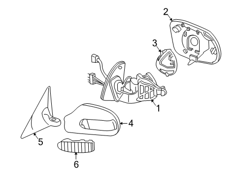 Mirror Base Diagram for 171-810-06-76