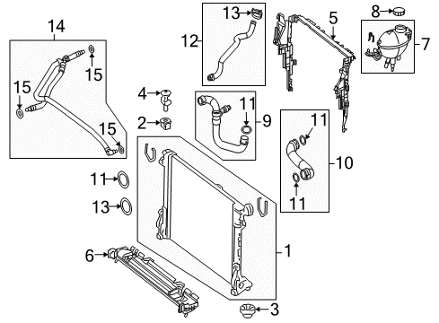 2010 Mercedes-Benz E63 AMG Radiator & Components Diagram