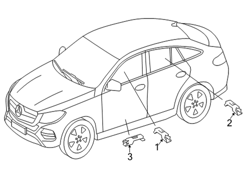 2023 Mercedes-Benz GLE53 AMG Keyless Entry Components Diagram 2