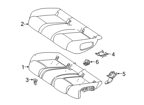 2023 Mercedes-Benz CLA250 Rear Seat Components Diagram 3