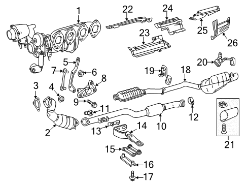 Catalytic Converter Rear Bolt Diagram for 910143-008003-64