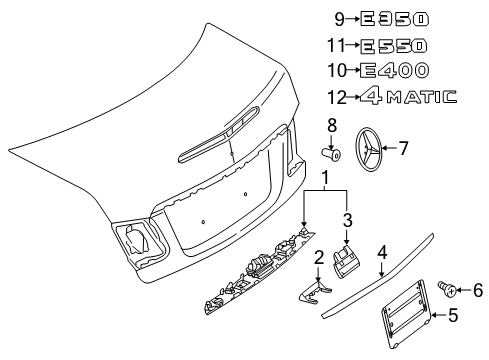 2014 Mercedes-Benz E350 Exterior Trim - Trunk Lid Diagram 2