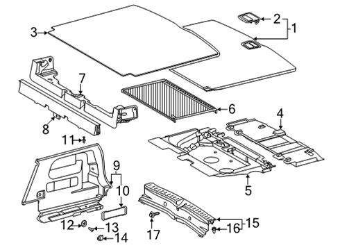 Trunk Side Trim Diagram for 247-690-62-03-9E07