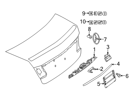 2013 Mercedes-Benz E350 Exterior Trim - Trunk Lid Diagram 1