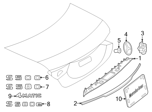 2023 Mercedes-Benz S580e Exterior Trim - Trunk