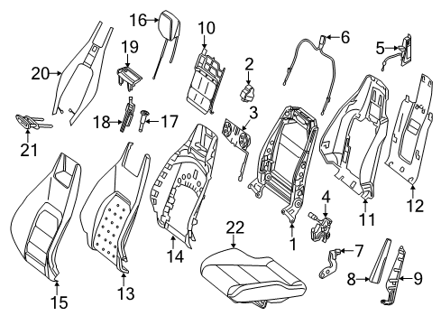 Seat Back Panel Diagram for 207-910-72-05-9051