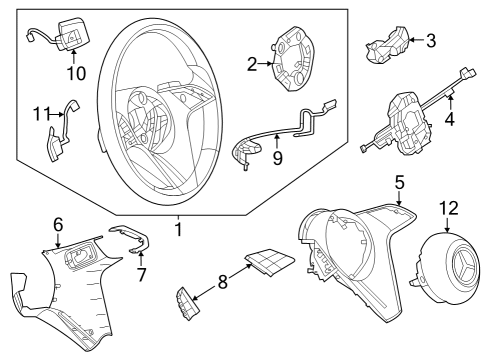 Steering Wheel Diagram for 099-460-67-10-64-8U00