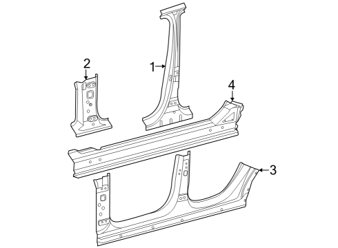 2023 Mercedes-Benz EQE 500 SUV Center Pillar & Rocker Diagram