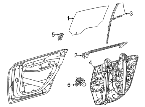 2024 Mercedes-Benz EQS AMG Glass - Rear Door Diagram