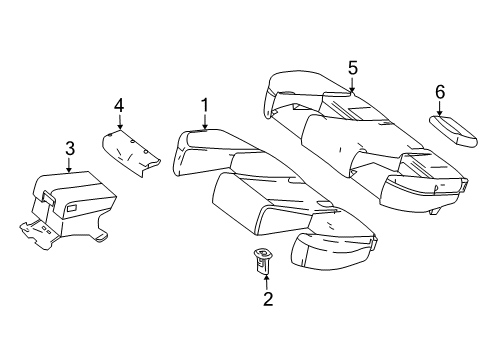 2008 Mercedes-Benz C350 Rear Seat Components Diagram 3