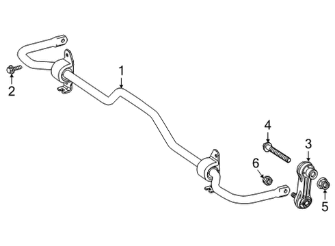 2022 Mercedes-Benz GLB250 Rear Suspension, Control Arm, Ride Control, Stabilizer Bar Diagram 2