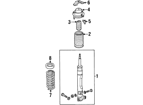 1996 Mercedes-Benz SL600 Shocks & Components - Front Diagram 2