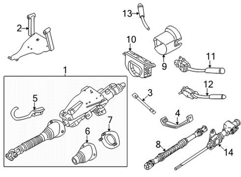 Lower Column Cover Diagram for 203-460-01-95-9051