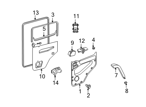 Door Trim Panel Diagram for 463-730-44-70-7C12