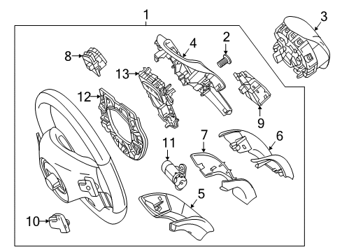 Steering Wheel Diagram for 002-460-25-03-8R01