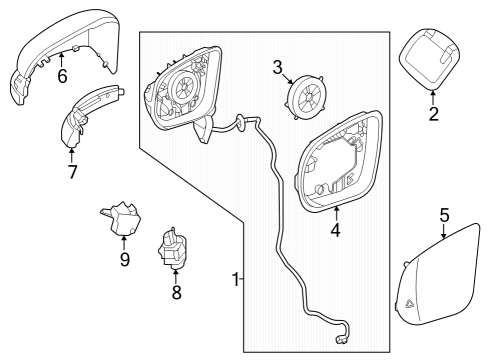 Mirror Assembly Diagram for 296-810-49-01