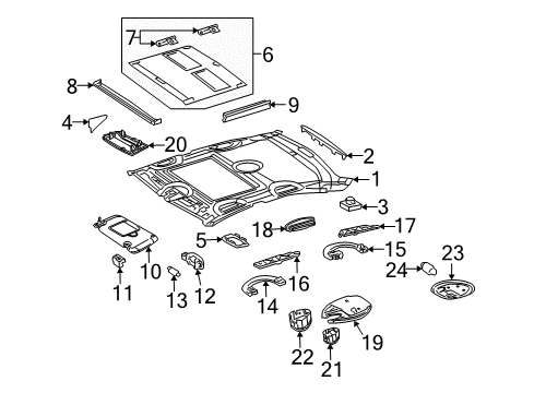 Dome Lamp Assembly Diagram for 211-820-73-01-7E94