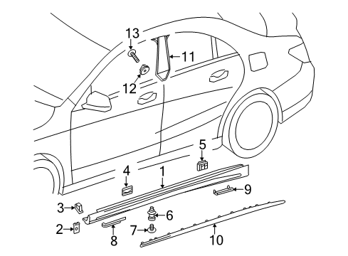 Outer Molding Diagram for 176-698-07-62