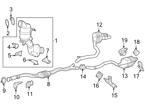 2024 Mercedes-Benz C43 AMG Exhaust Components Diagram