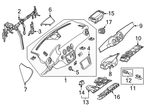 2014 Mercedes-Benz CLA250 Instrument Panel Diagram