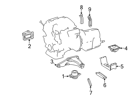 2006 Mercedes-Benz ML500 Engine & Trans Mounting Diagram