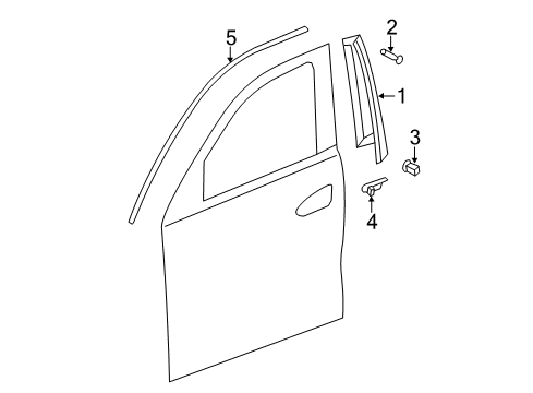 2017 Mercedes-Benz GLS63 AMG Exterior Trim - Front Door Diagram