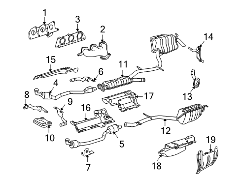 2010 Mercedes-Benz E350 Exhaust Components, Exhaust Manifold Diagram 2