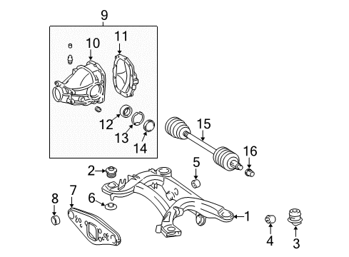 2006 Mercedes-Benz E500 Axle & Differential - Rear