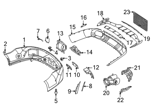 2020 Mercedes-Benz AMG GT 63 Bumper & Components - Rear Diagram 1