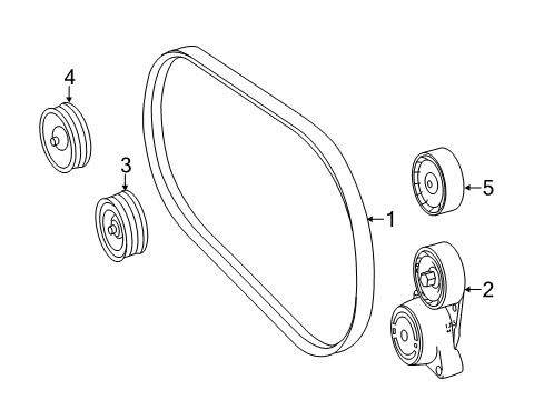 2019 Mercedes-Benz GLE63 AMG S Belts & Pulleys, Maintenance Diagram 1