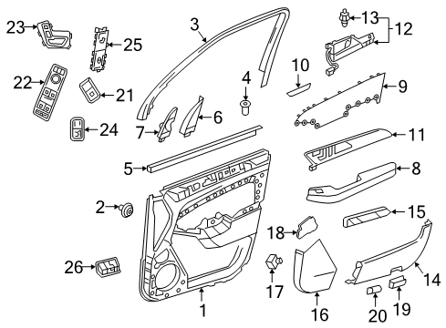 Upper Trim Panel Diagram for 166-720-16-02-7J20