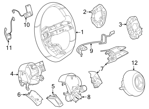 2024 Mercedes-Benz C43 AMG Steering Wheel & Trim Diagram 1