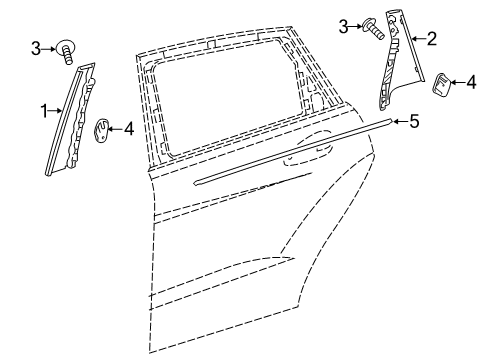 2015 Mercedes-Benz B Electric Drive Exterior Trim - Rear Door Diagram