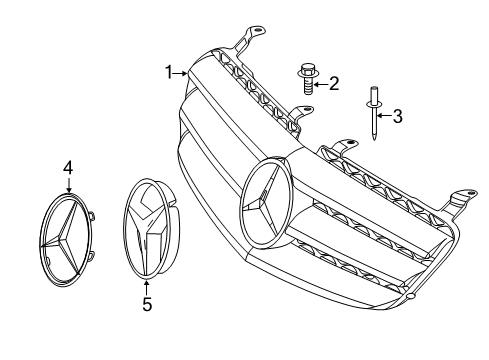 2012 Mercedes-Benz R350 Grille & Components Diagram