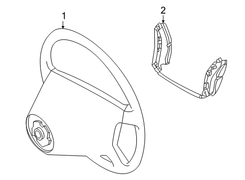 2006 Mercedes-Benz S500 Steering Column, Steering Wheel & Trim Diagram 2