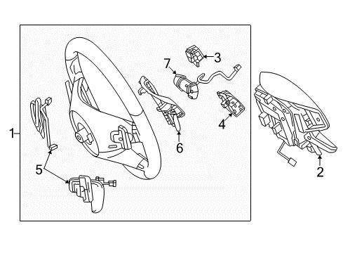 Steering Wheel Diagram for 172-460-47-03-9G60