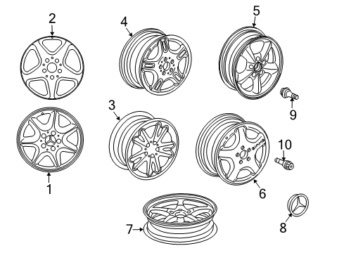 Wheel, Alloy Diagram for 203-401-03-02-80