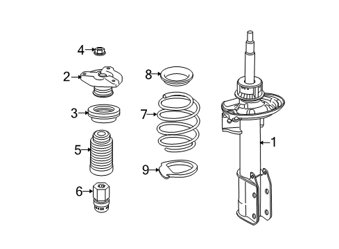 2014 Mercedes-Benz GLK350 Struts & Components - Front Diagram 1