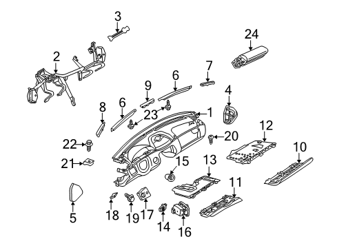 Instrument Panel Diagram for 215-680-12-87-1A20