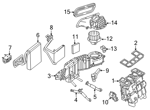 2018 Mercedes-Benz SLC300 A/C Evaporator & Heater Components