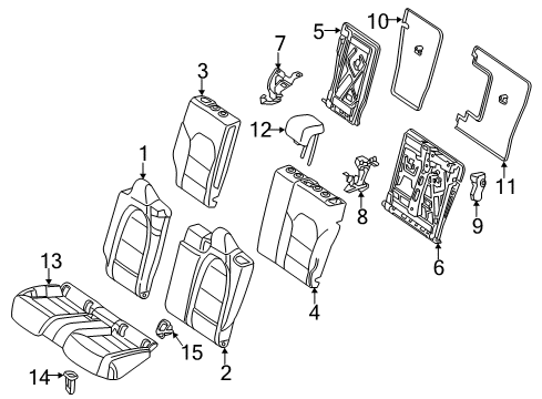 2015 Mercedes-Benz CLA250 Rear Seat Components Diagram