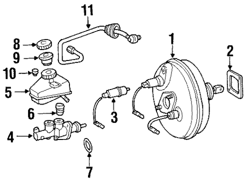 1994 Mercedes-Benz SL600 Hydraulic System Diagram