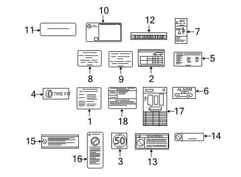 2012 Mercedes-Benz SL63 AMG Information Labels Diagram