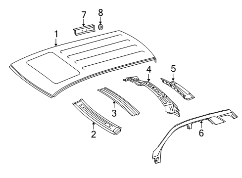 Roof Panel Diagram for 166-650-23-00