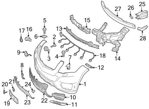 2014 Mercedes-Benz GLK350 Front Bumper Diagram