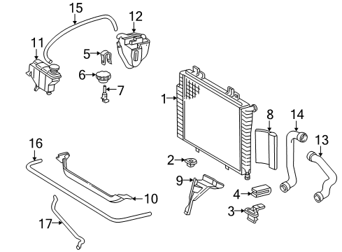 1995 Mercedes-Benz C220 Radiator & Components