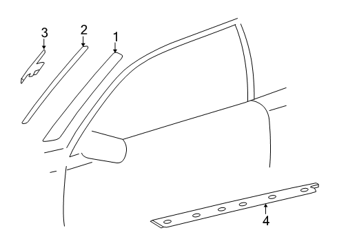 1999 Mercedes-Benz CLK320 Exterior Trim - Pillars, Rocker & Floor Diagram 1