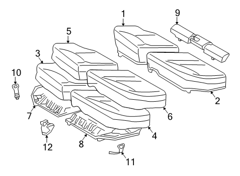 2002 Mercedes-Benz C230 Rear Seat Components Diagram 1